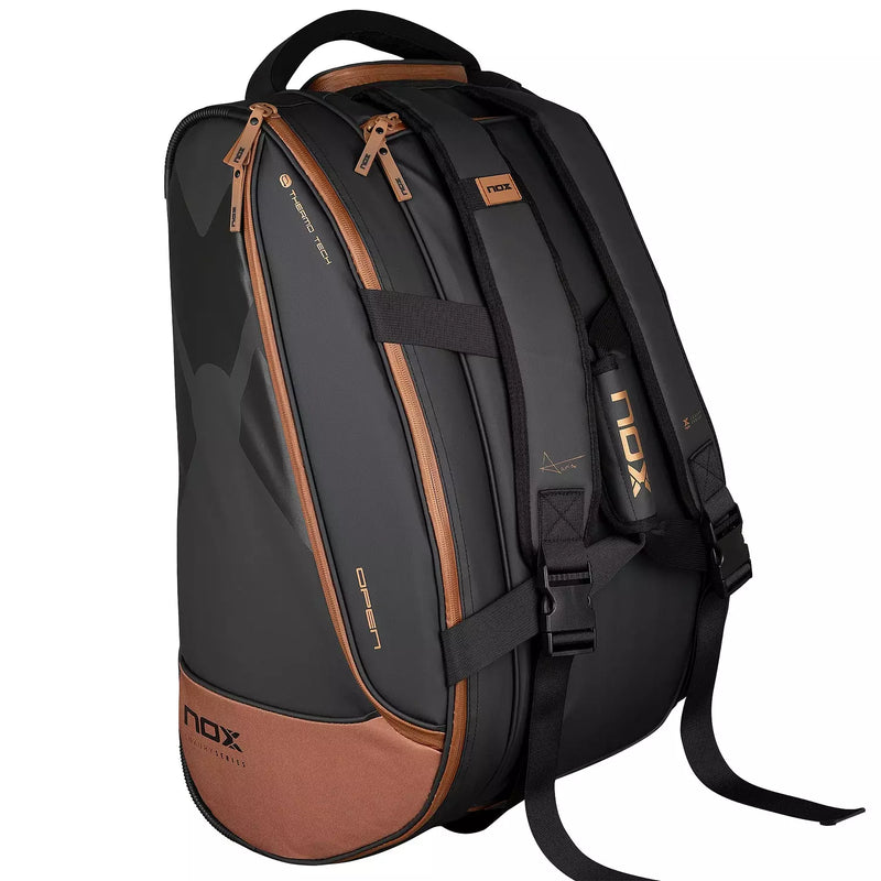 Nox Luxury Open Padel Bag - Black-Brown 2026