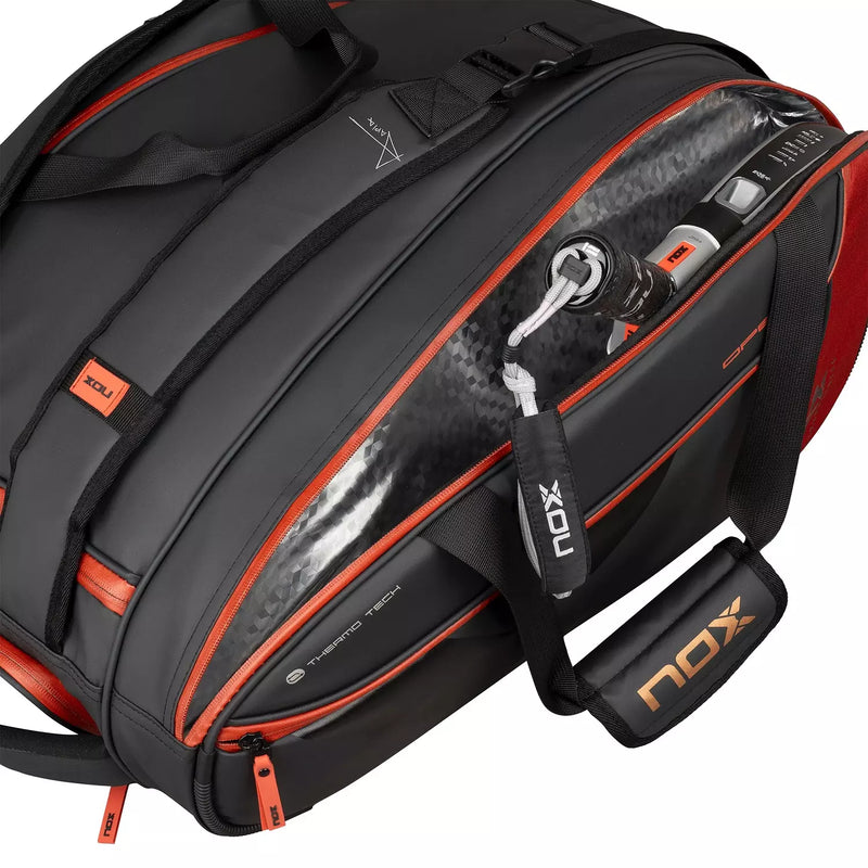 Nox Luxury Open Padel Bag - Black-Red 2026