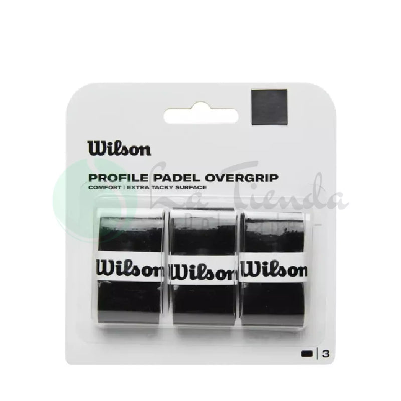 Wilson Profile Padel Comfort Black Overgrip (Pack of 3)