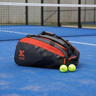 Nox Luxury Open Padel Bag - Black-Red 2026