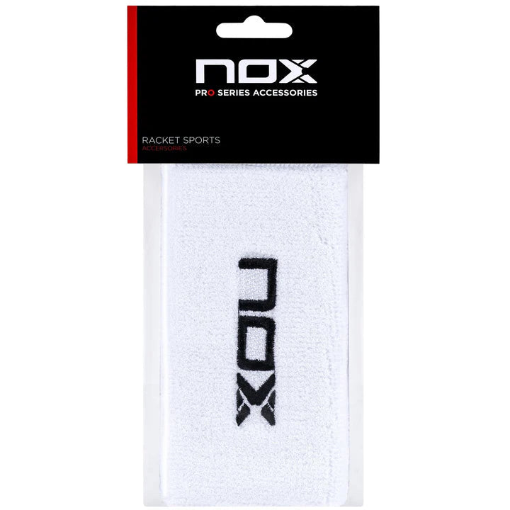 Nox Long Sports Wristbands (Pack of 2) - White/Black