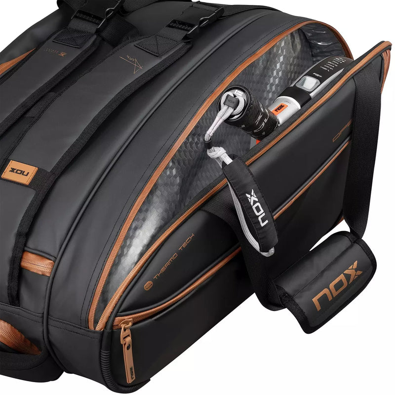 Nox Luxury Open Padel Bag - Black-Brown 2026